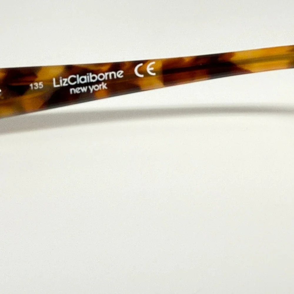 Liz Claiborne L351 Bronze Tortoise Rectangular Semi Rimless Eyeglasses 53-18